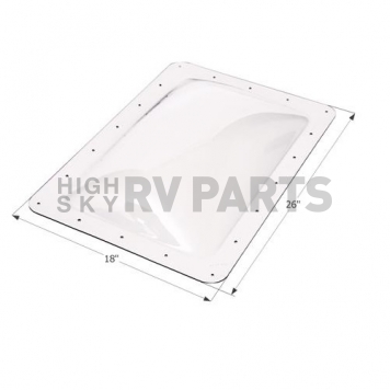Icon Skylight 4 inch Bubble Type Dome Rectangular Clear Opening 14 inch x 22 inch
