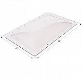 Icon Skylight 4 inch Bubble Type Dome Rectangular Clear Opening 18 inch x 30 inch