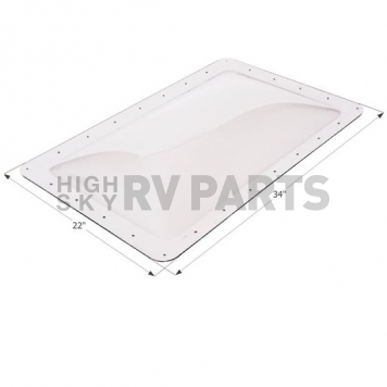 Icon Skylight 4 inch Bubble Type Dome Rectangular Clear Opening 18 inch x 30 inch