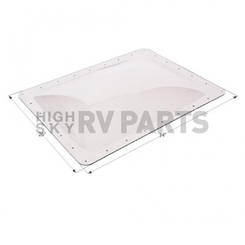 Icon Skylight 4 inch Bubble Type Dome Rectangular Clear Opening 22 inch x 30 inch