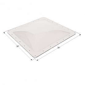 Icon Skylight 4 inch Bubble Type Dome Square Clear Opening 22 inch x 22 inch