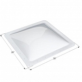 Icon Skylight 4 inch Bubble Type Dome Square White Opening 22 inch x 22 inch