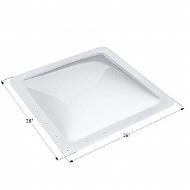 Icon Skylight 4 inch Bubble Type Dome Square White Opening 22 inch x 22 inch