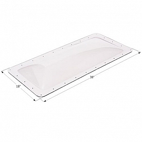 Icon Skylight 4 inch Bubble Type Rectangular Clear Opening 14 inch x 34 inch