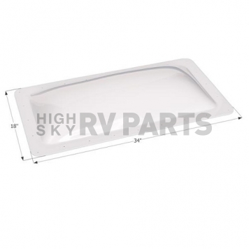 Icon Skylight 4 inch Bubble Type Rectangular White Opening 14 inch x 30 inch