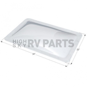 Icon Skylight 4 inch Bubble Type Rectangular White Opening 18 inch x 30 inch
