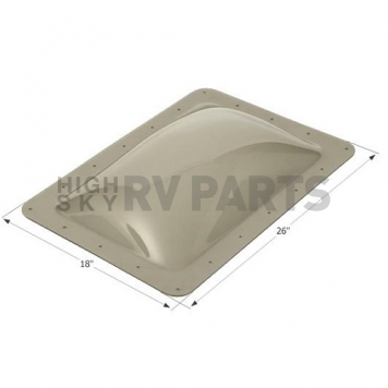 Icon Rectangular Skylight 4 inch Bubble Type Dome Opening 14 inch x 22 inch Smoke - 12080
