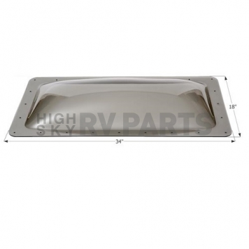 Icon Rectangular Skylight 4 inch Bubble Type Dome Opening 14 inch x 30 inch Smoke - 12117