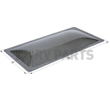 Icon Rectangular Skylight 4 inch Bubble Type Dome Opening 22 inch x 46 inch Smoke - 12131