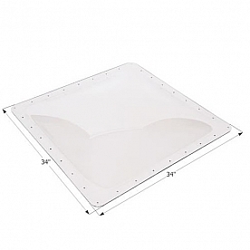Icon Skylight 4 inch Bubble Type Dome Square Clear  Opening 30 inch x 30 inch