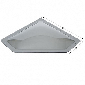 Icon Neo Angle Skylight 4 inch Bubble Type Opening 10 inch x 28 inch Smoke - 12112