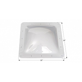 Icon Square Skylight 4 Inch High Bubble Type Dome 18 inch x 18 inch White - 01817