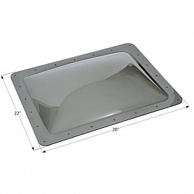 Icon Rectangular Skylight 4 inchBubble Type Dome Opening 18 inch x 24 inch Smoke - 12119