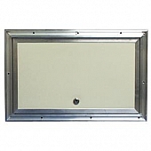 RV Compartment Door Aluminum - White - 18 inch X 11 inch with Lock