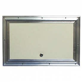 RV Compartment Door Aluminum - White - 18 inch X 11 inch with Lock