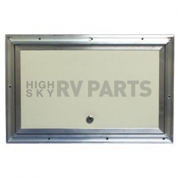 RV Compartment Door Aluminum - White - 18 inch X 11 inch with Lock