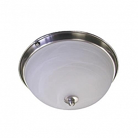 ITC INCORP. Dome Light White Brushed Nickel - 11 inch Diameter 