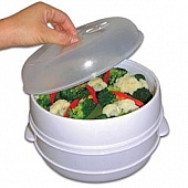 2-TIER MICROWAVE STEAMER