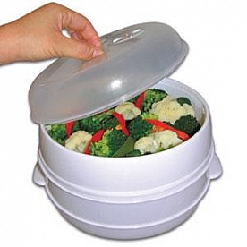 2-TIER MICROWAVE STEAMER