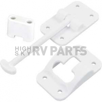JR Products Door Catch T-Style 3-1/2 inch Polar White Plastic
