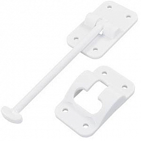 JR Products Door Catch T-Style 6 inch Polar White Plastic