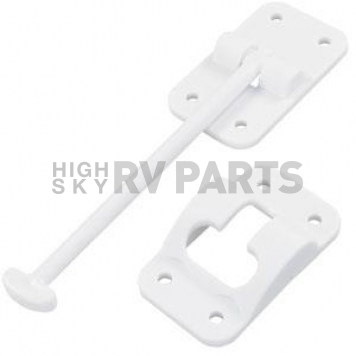 JR Products Door Catch T-Style 6 inch Polar White Plastic