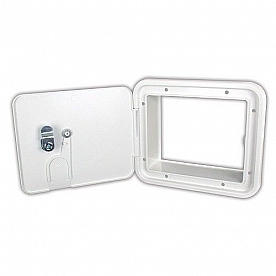 JR Products Access Door, 6.5 inch, Polar White, Key Lock