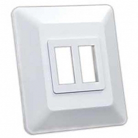 JR Products Double Switch Base & Faceplate , White