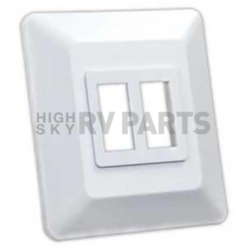 JR Products Double Switch Base & Faceplate , White