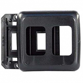 JR Products Double Switch Plate Cover With Switch Base - Black 1/pkg