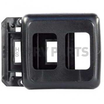 JR Products Double Switch Plate Cover With Switch Base - Black 1/pkg