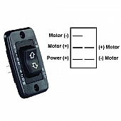 JR Products Low Profile Slide Out Switch 5 Pin Terminal Black with Bezel - 12355