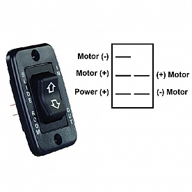 JR Products Low Profile Slide Out Switch 5 Pin Terminal Black with Bezel - 12355