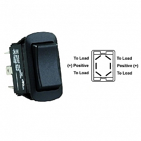 JR Products Mom-On / Off / Mom-On Switch, Water Resistant, DPDT Black