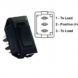 JR Products Multi Purpose On/On Rocker Switch SPDT - Black