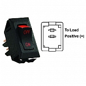 JR Products Multi Purpose Labeled On/Off Rocker Switch SPST - Black/Red Print