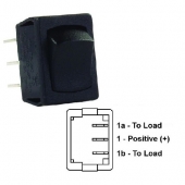 JR Products Multi Purpose Mini On/Off/On Rocker Switch SPDT - Black 1/Pkg