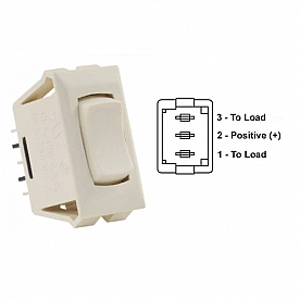 JR Products Multi Purpose On/On Rocker Switch SPDT - Ivory