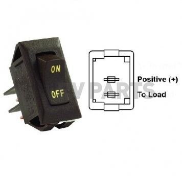 JR Products Multi Purpose On/Off Labeled Rocker Switch SPST - Brown 1/Pkg