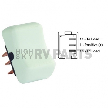 JR Products Multi Purpose On/ Off/ On Switch, 3 Terminals, SPDT White