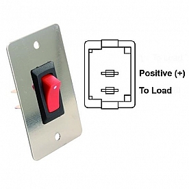 JR Products Multi Purpose On/Off Rocker Switch SPST - With Chrome Face Plate - 13885 