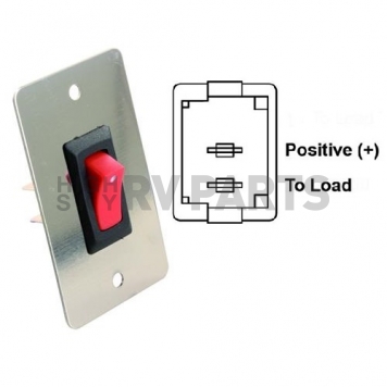 JR Products Multi Purpose On/Off Rocker Switch SPST - With Chrome Face Plate - 13885 