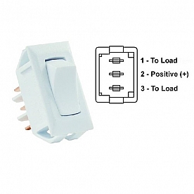 JR Products Multi Purpose On/ On Switch, 3 Terminals, SPDT, White