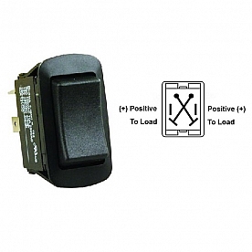 JR Products Multi Purpose Switch DPDT 125/ 250 / 277 Volt - Black