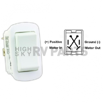 JR Products Multi Purpose Switch Mom-On/Off/ Mom-On DPDT - White