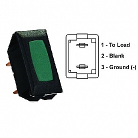JR Products Power Indicator Light, Green Illuminated, Black 13315
