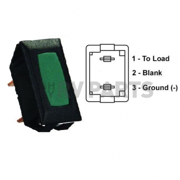 JR Products Power Indicator Light, Green Illuminated, Black 13315