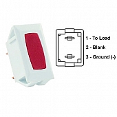 JR Products Power Indicator Light, Red Illuminated, White 12755