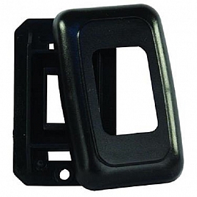 JR Products Single Switch Faceplate With Switch Base - Black 1/pkg