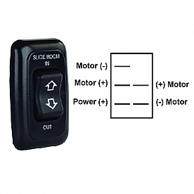 JR Products Slide Out Switch 5 Pin - Black With Bezel - 12285